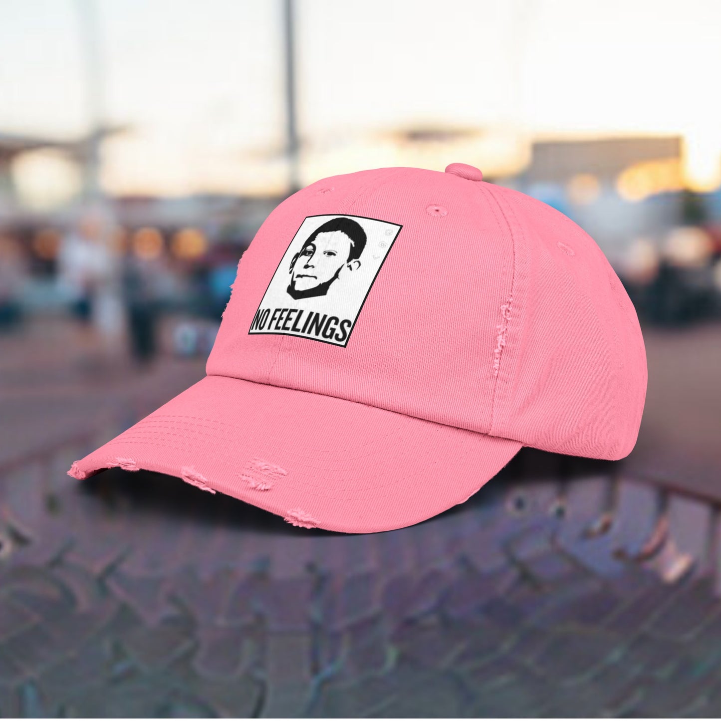 NO FEELINGS DEWEY MALCOM IN THE MIDDLE Unisex Distressed Cap