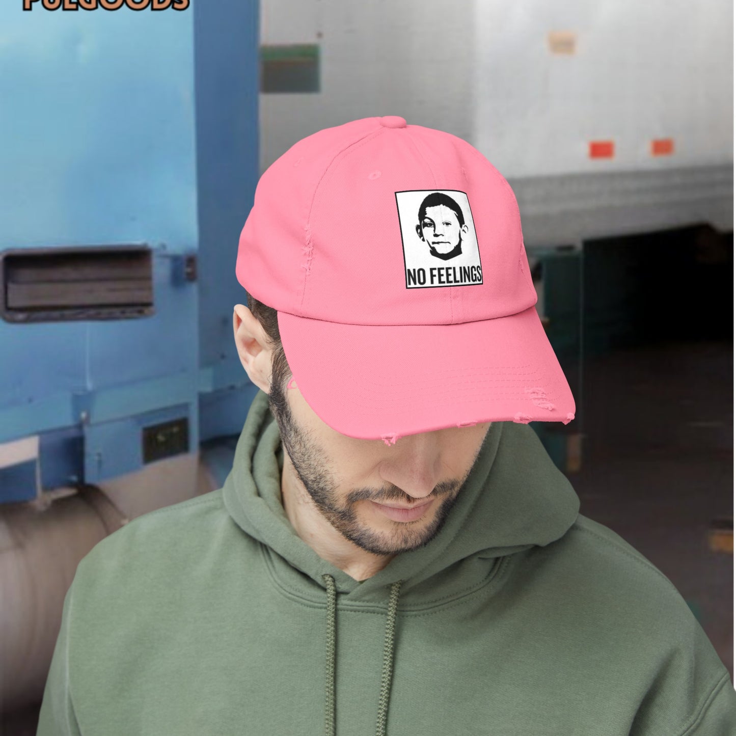 NO FEELINGS DEWEY MALCOM IN THE MIDDLE Unisex Distressed Cap