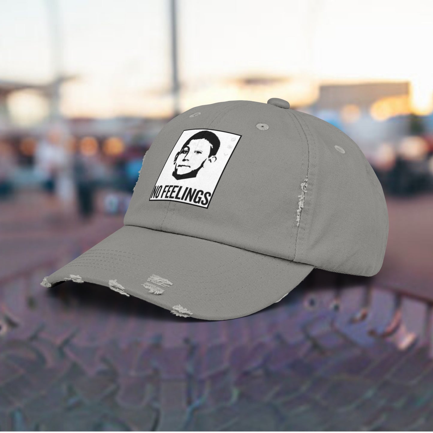 NO FEELINGS DEWEY MALCOM IN THE MIDDLE Unisex Distressed Cap