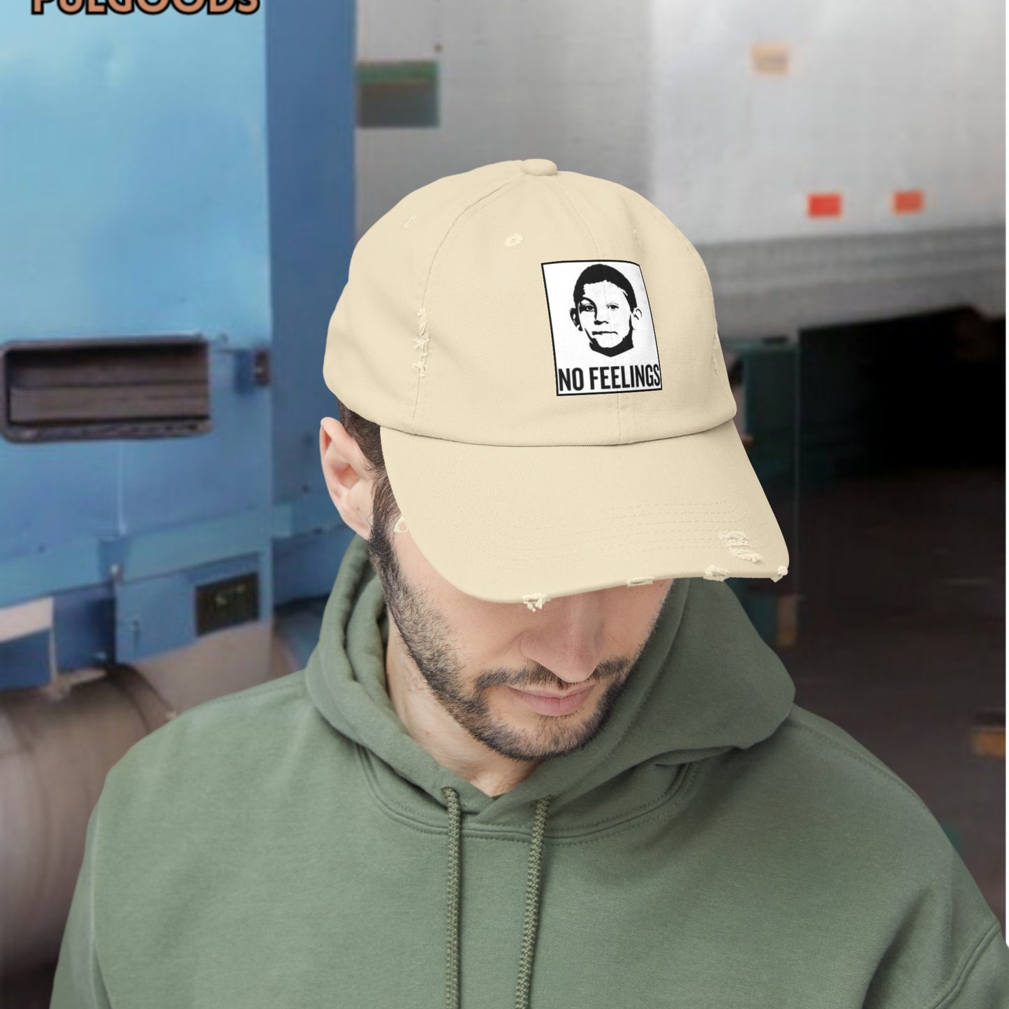 NO FEELINGS DEWEY MALCOM IN THE MIDDLE Unisex Distressed Cap