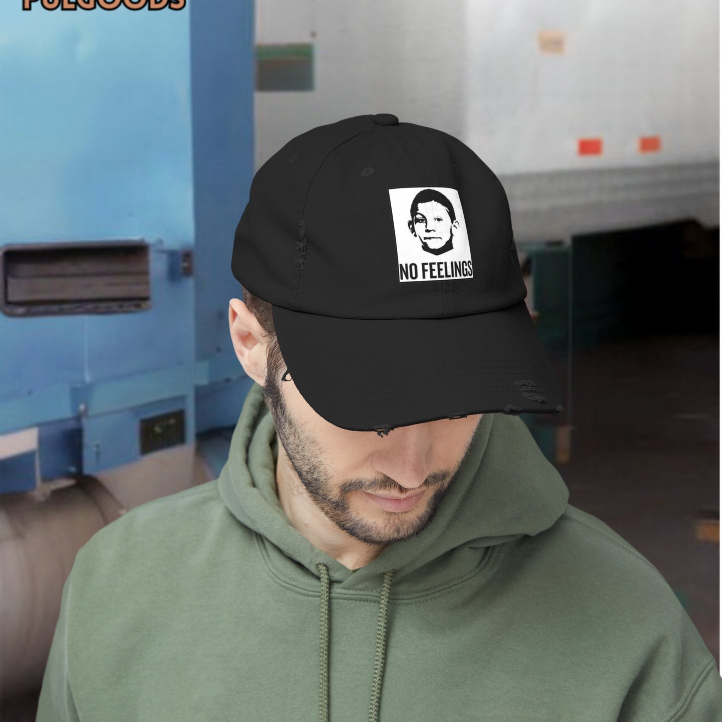 NO FEELINGS DEWEY MALCOM IN THE MIDDLE Unisex Distressed Cap