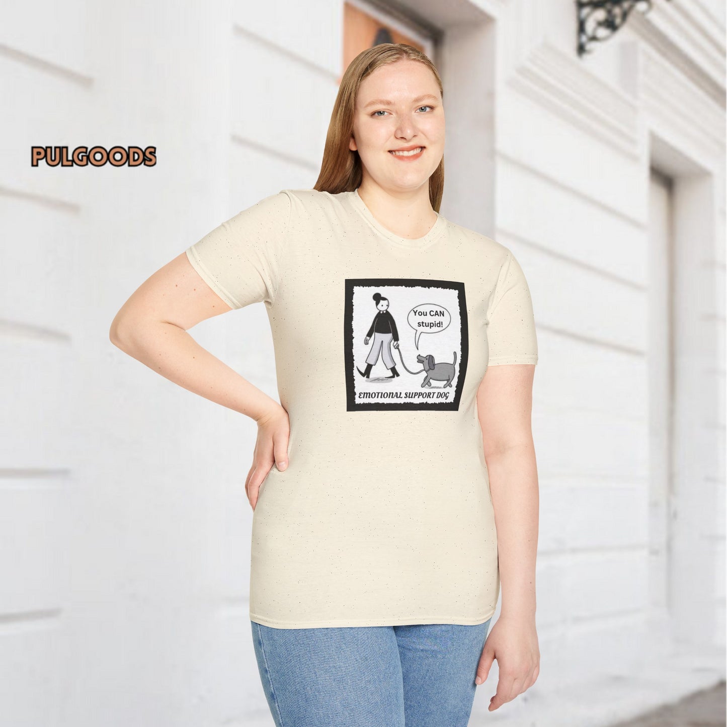 EMOTIONAL SUPPORT DOG YOU CAN DO STUPID Unisex Softstyle T-Shirt