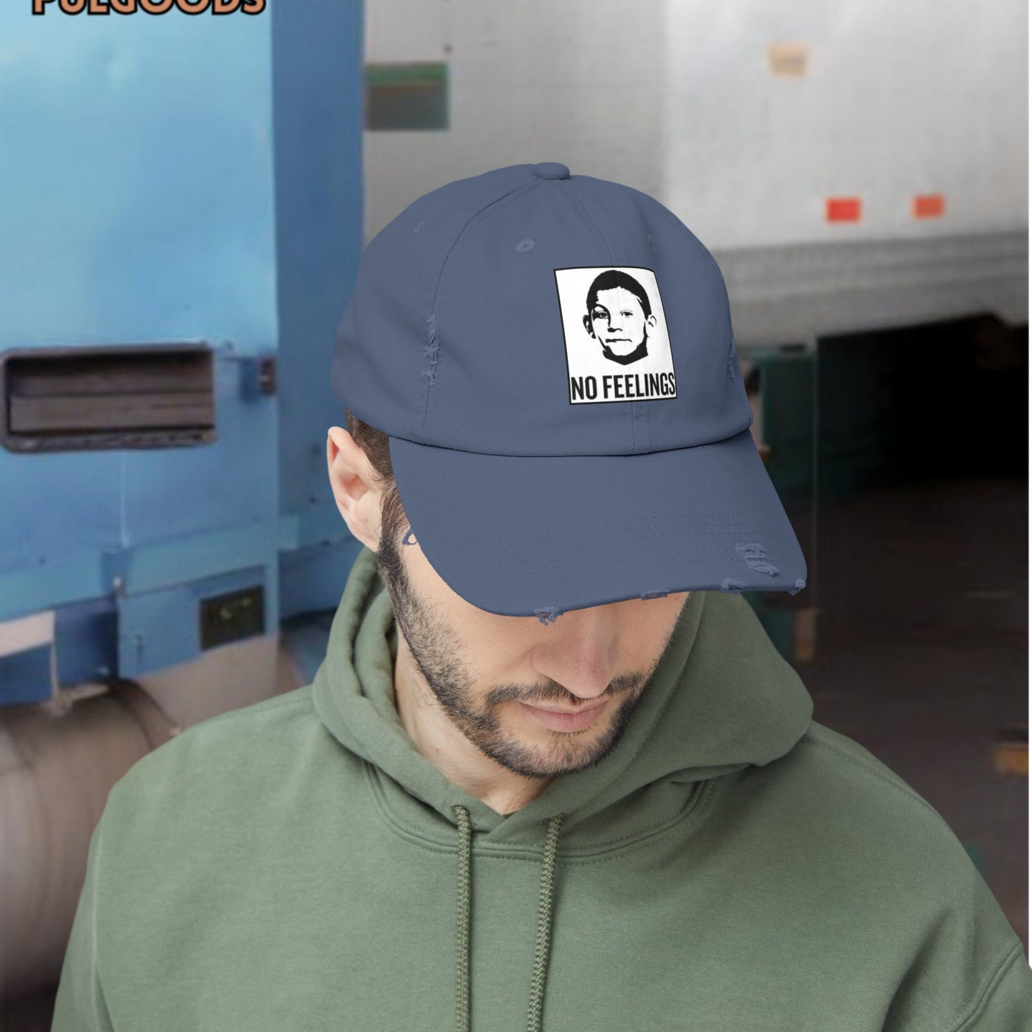 NO FEELINGS DEWEY MALCOM IN THE MIDDLE Unisex Distressed Cap
