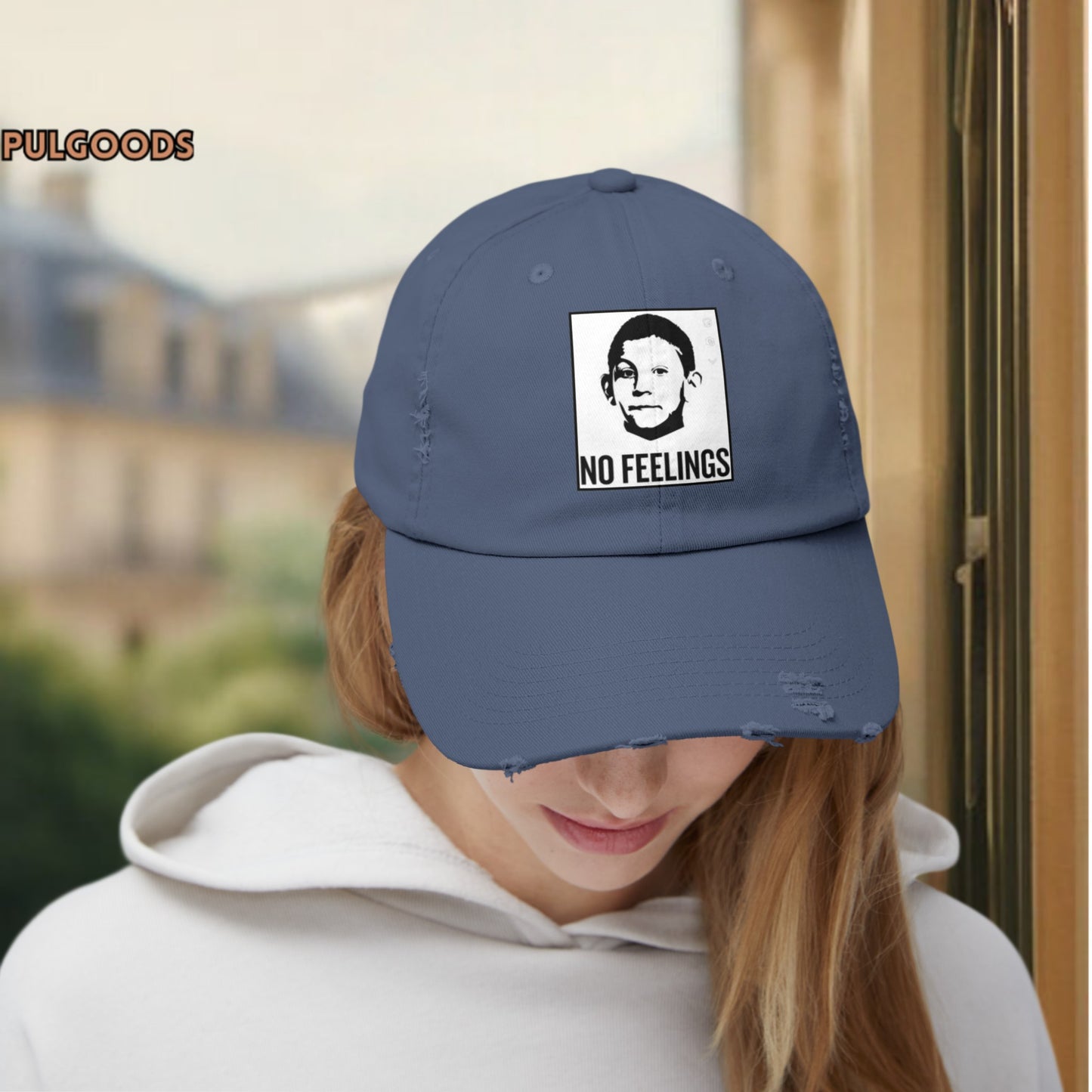 NO FEELINGS DEWEY MALCOM IN THE MIDDLE Unisex Distressed Cap
