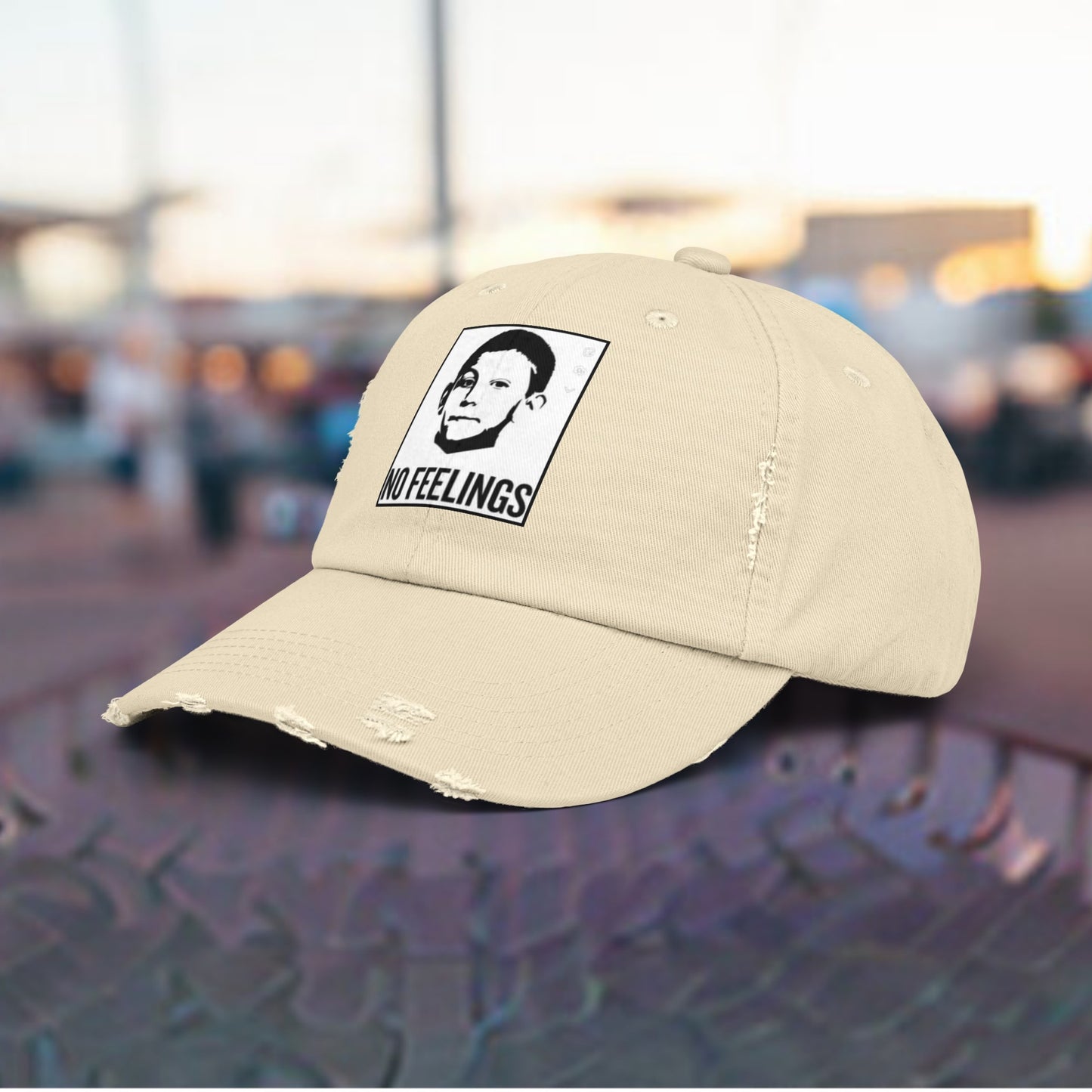 NO FEELINGS DEWEY MALCOM IN THE MIDDLE Unisex Distressed Cap