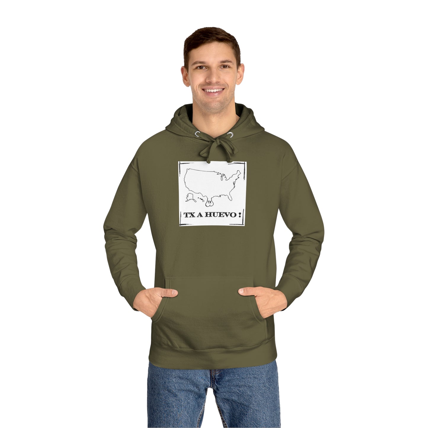 TEXAS A HUEVO, TEXAS PROUD TEXAS PRIDE, TEXAS NUTS, TEXAS EGGS, A HUEVO TEXAS Unisex Fleece Hoodie