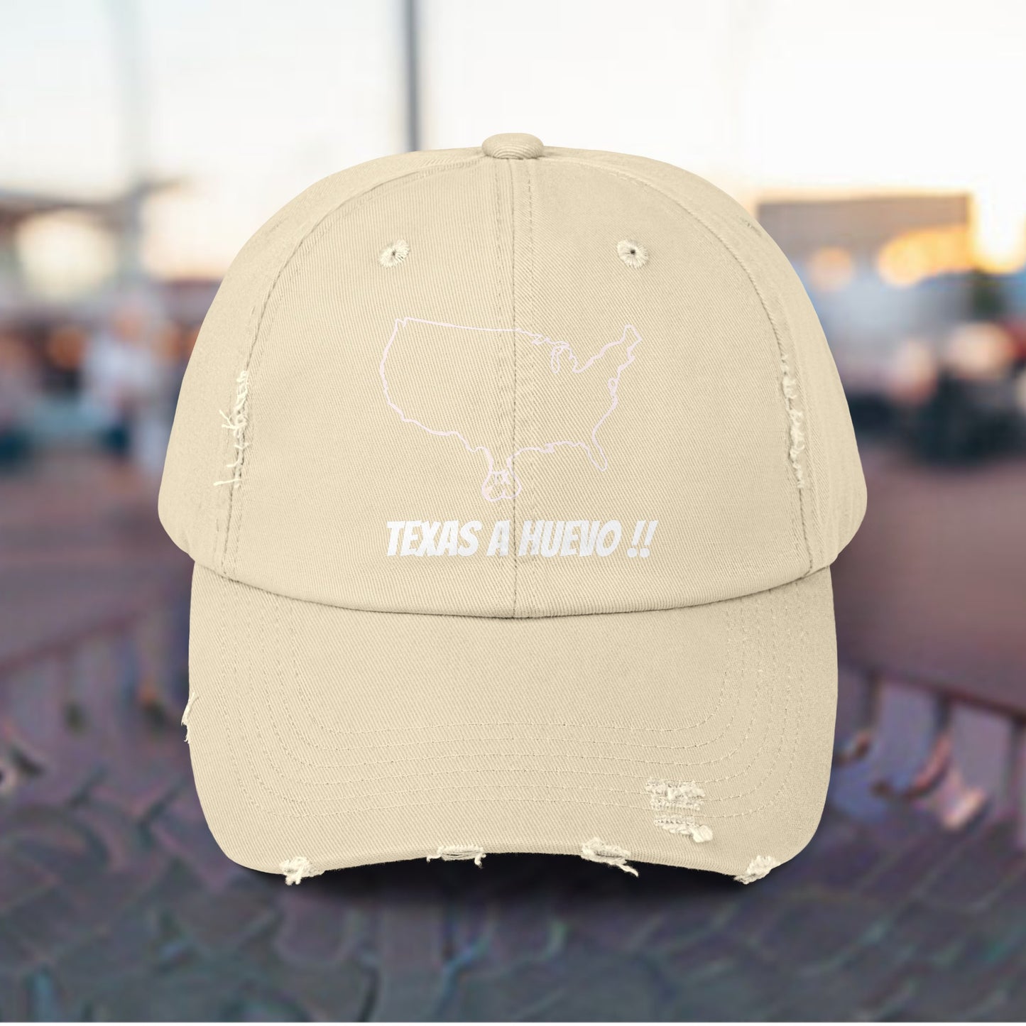 TEXAS A HUEVO,  TEXAS PRIDE, TEXAS PROUD, TEXAS EGGS, TEXAS NUTS Unisex Distressed Cap