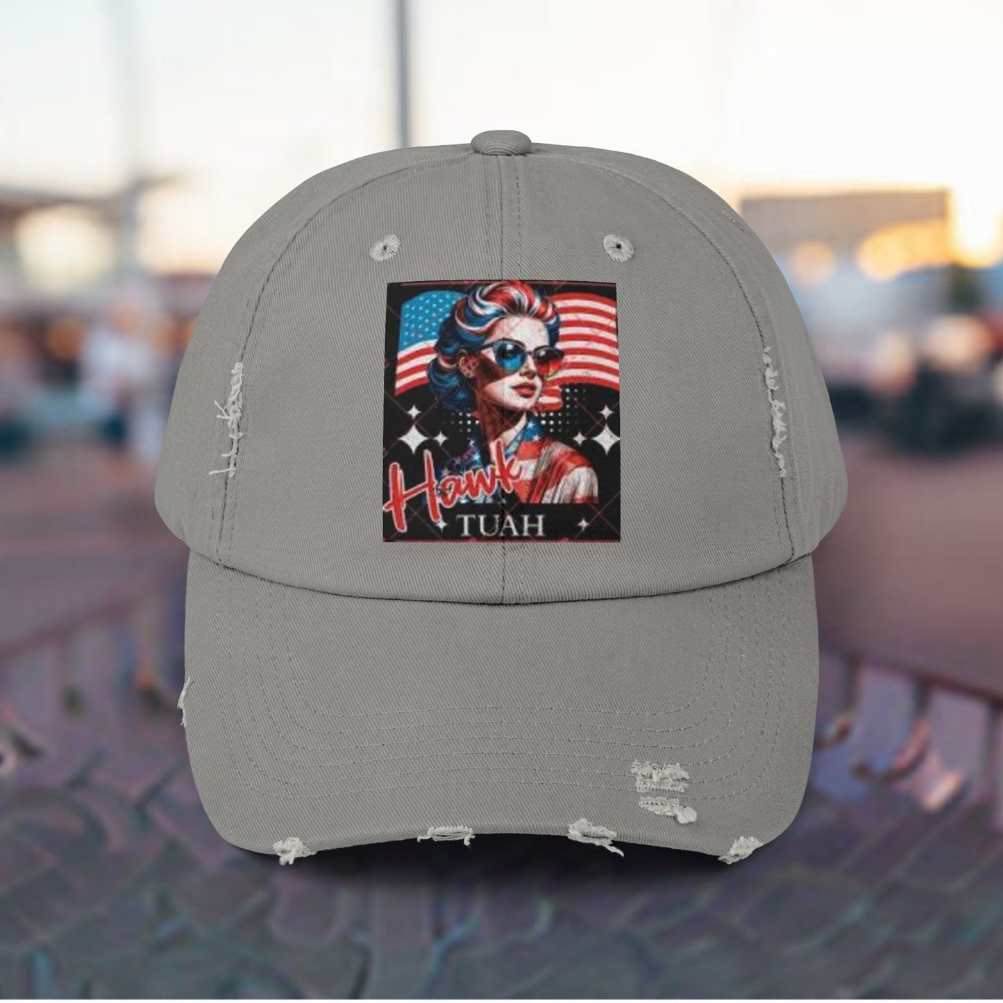 HAWK TUAH Spit on that thang Unisex Distressed Cap