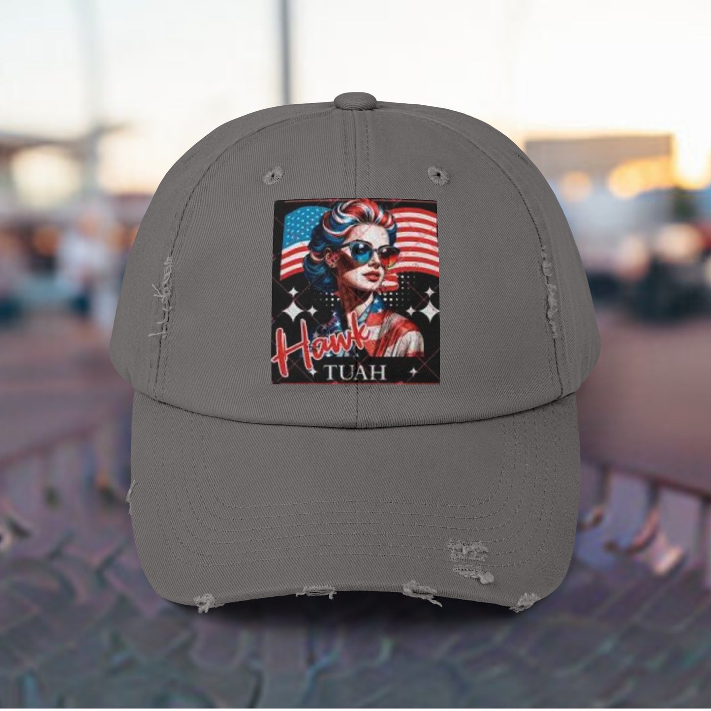 HAWK TUAH Spit on that thang Unisex Distressed Cap