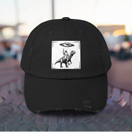 JESUS DINOSAUR UFO Unisex Distressed Cap