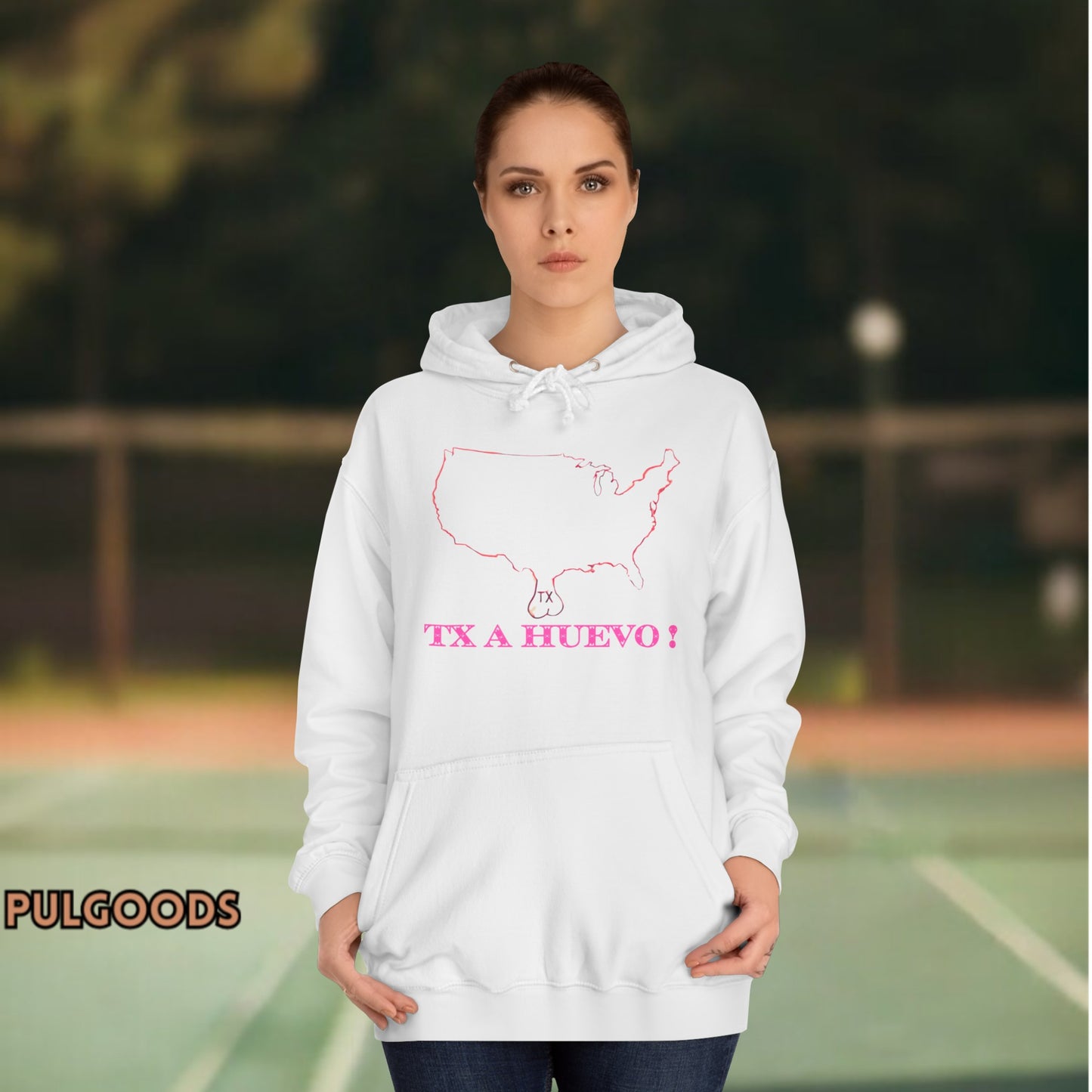 TX A HUEVO TEXAS EGGS TEXAS NUTS Unisex College Hoodie