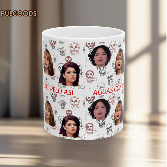 AGUAS CON LAS QUE SE CORTAN EL PELO ASI ANGELA AGUILAR PAOLA BRACHO SORAYA MONTENEGROCeramic Mug, (11oz, 15oz)