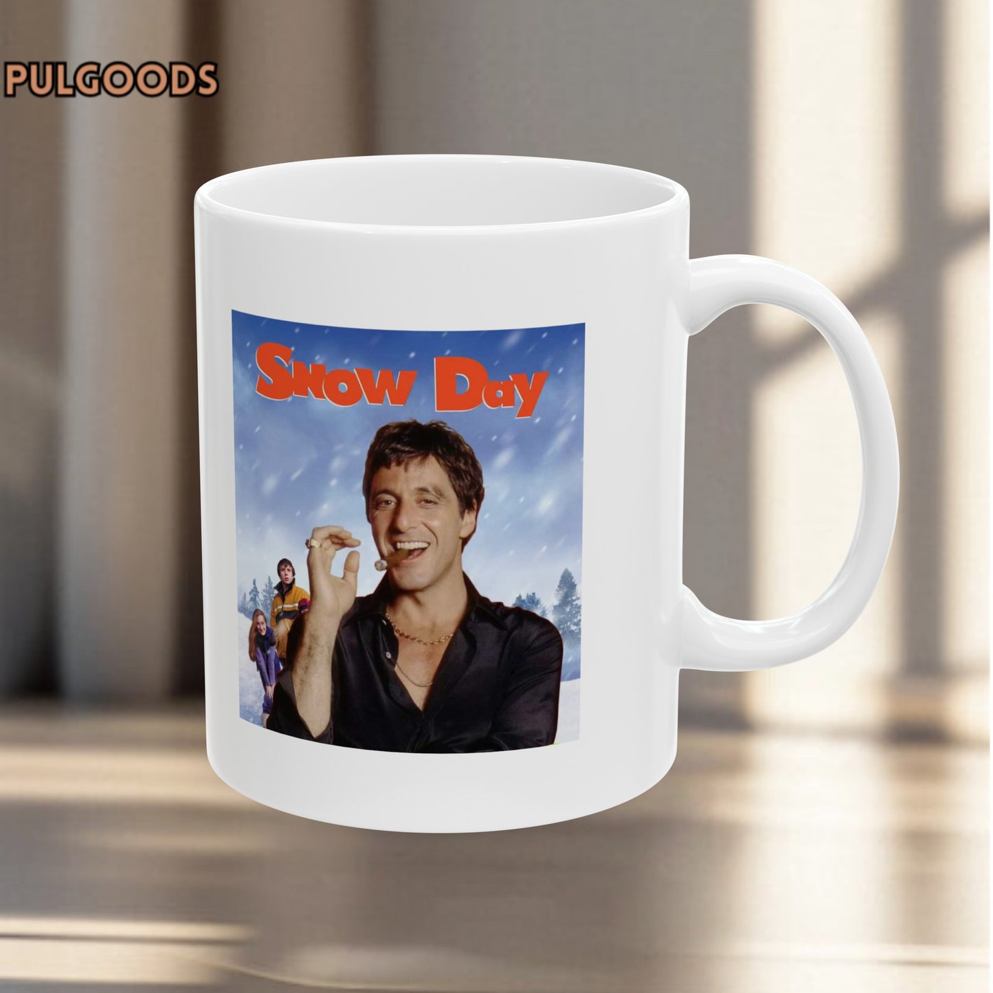 SNOW DAY SCARFACE AL PACINO Ceramic Mug, (11oz, 15oz)