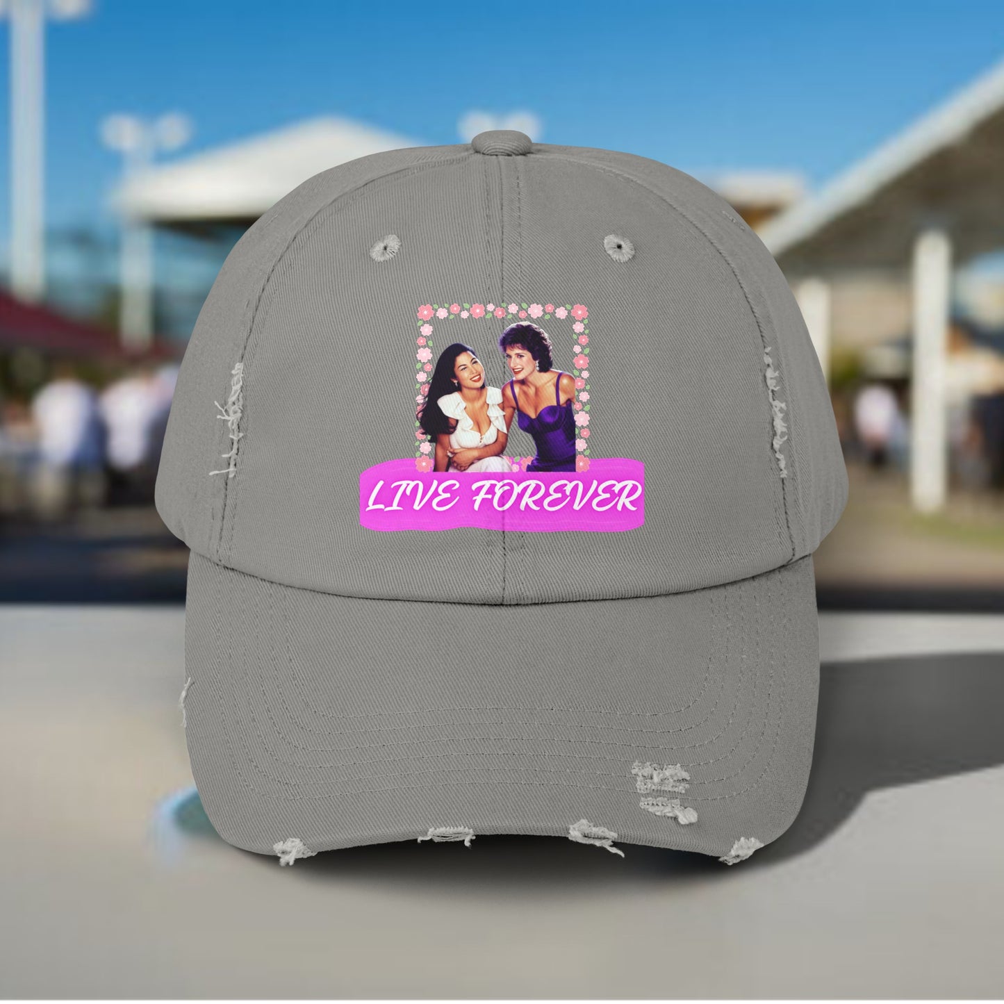 SELENA QUINTANILLA, PRINCESS DIANA OF WALES LIVE FOREVER Unisex Distressed Cap