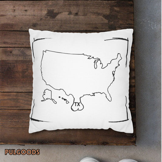 TEXAS PRIDE, TEXAS PROUD, TEXAS NUTS, TEXAS EGGS, Spun Polyester Square Pillowcase