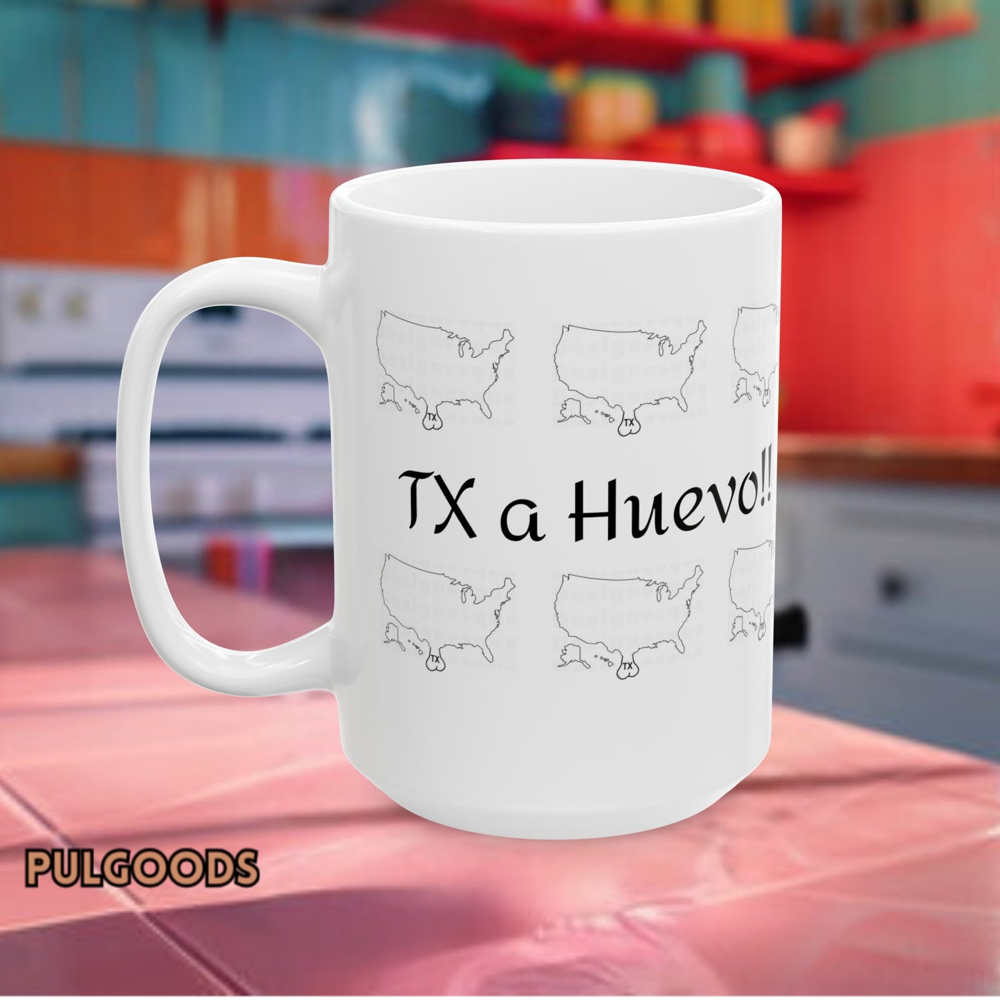 TEXAS A HUEVO, TEXAS PRIDE, TEXAS EGGS, TEXAS NUTS Ceramic Mug, (11oz, 15oz)