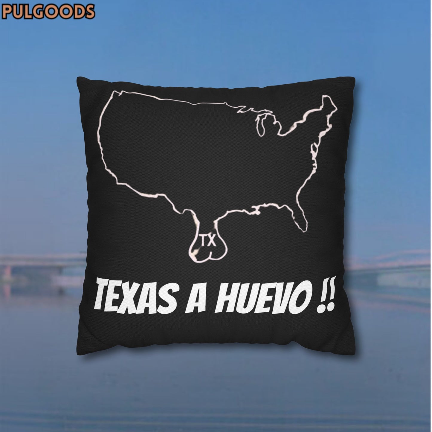 TEXAS PRIDE, TEXAS PROUD, TEXAS NUTS, TEXAS EGGS, Spun Polyester Square Pillowcase