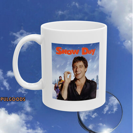 SNOW DAY SCARFACE AL PACINO Ceramic Mug, (11oz, 15oz)