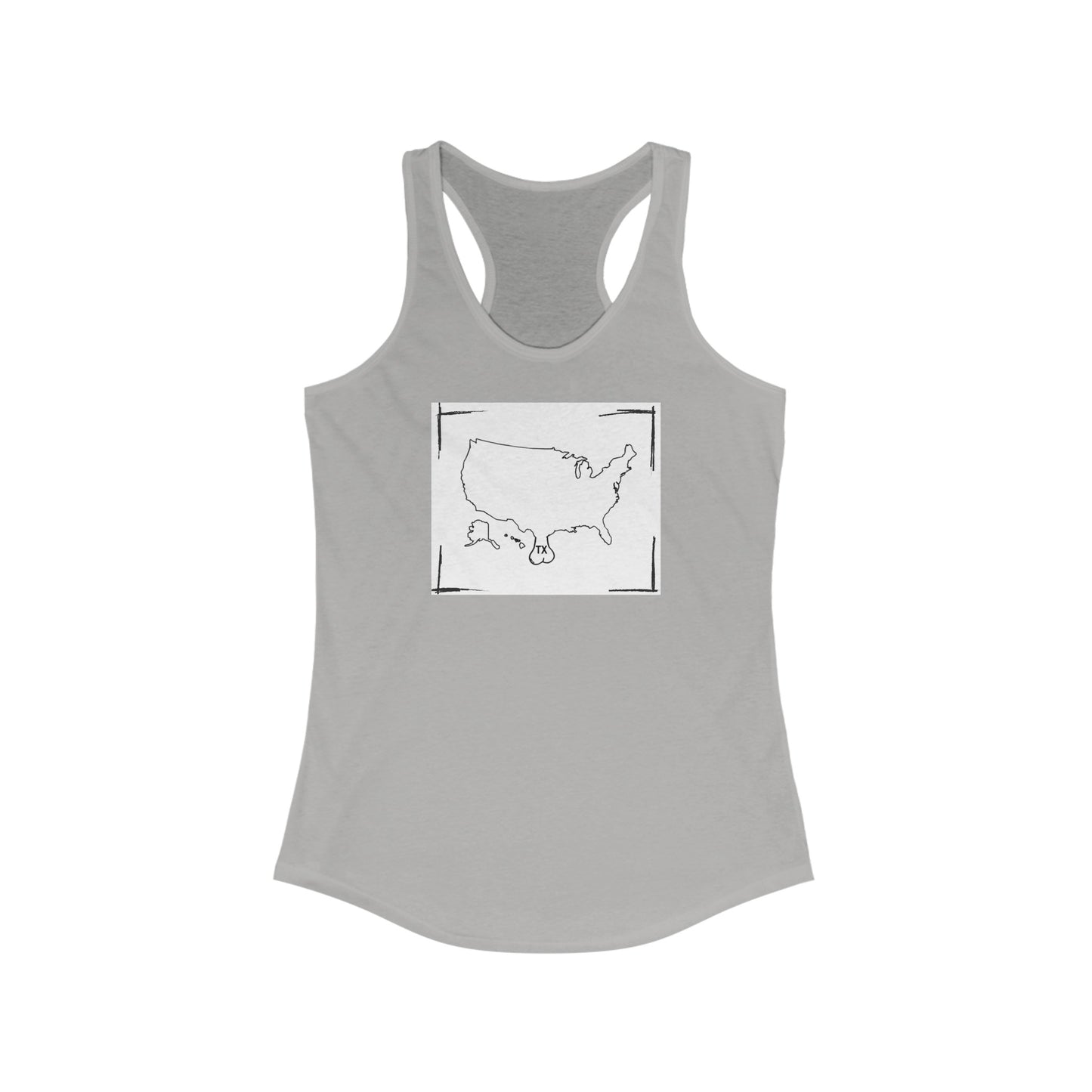 TEXAS PROUD, TEXAS EGGS, TEXAS NUTS Women's Ideal Racerback Tank