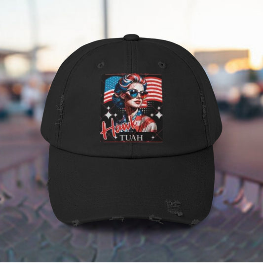 HAWK TUAH Spit on that thang Unisex Distressed Cap