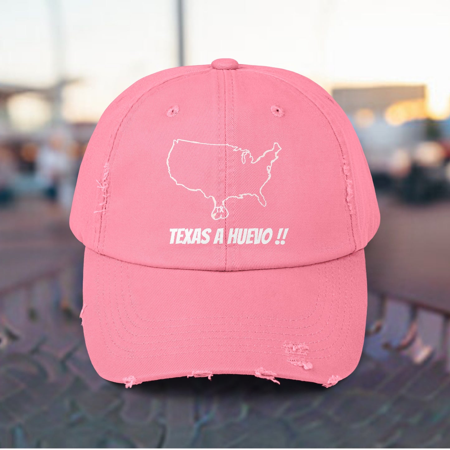 TEXAS A HUEVO,  TEXAS PRIDE, TEXAS PROUD, TEXAS EGGS, TEXAS NUTS Unisex Distressed Cap