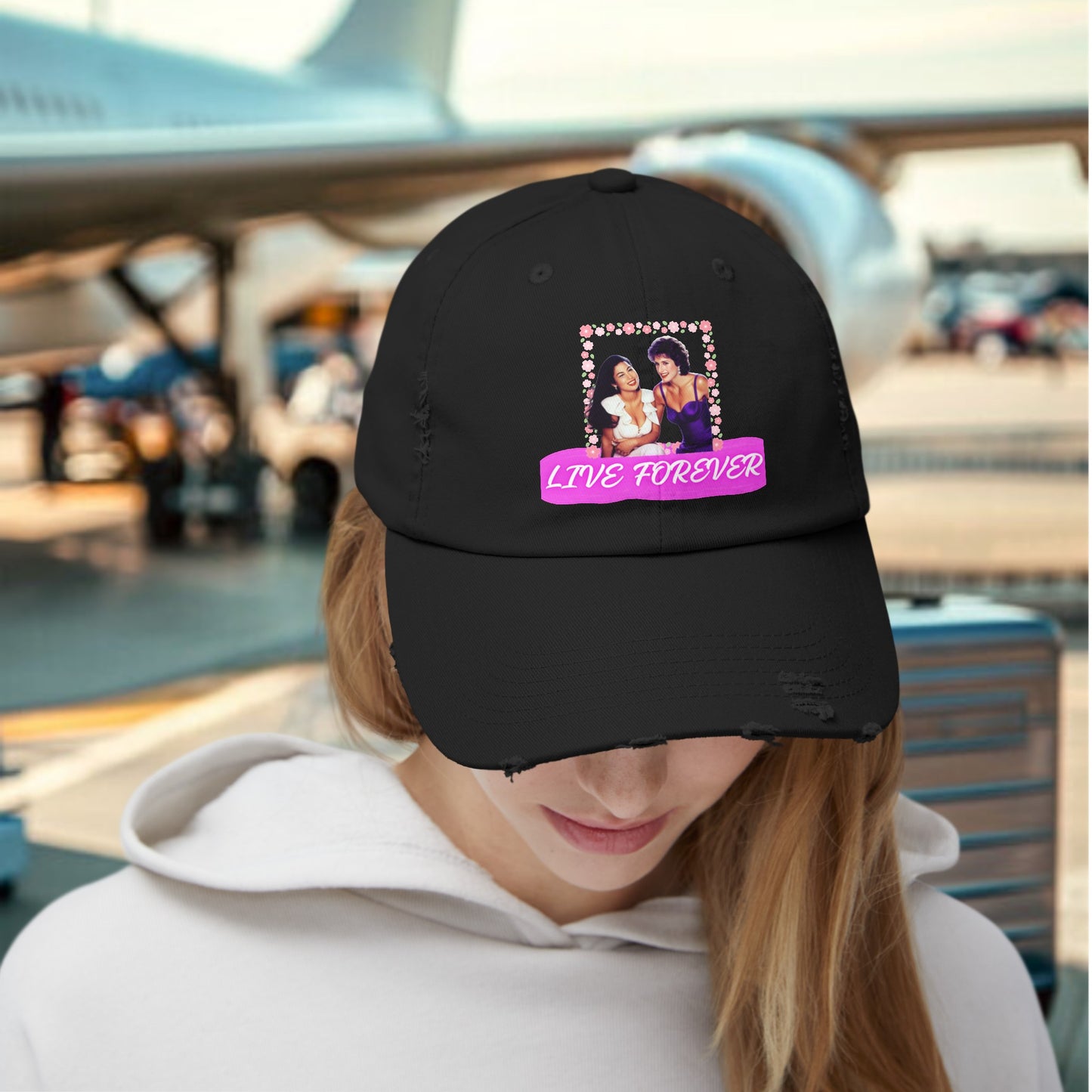 SELENA QUINTANILLA, PRINCESS DIANA OF WALES LIVE FOREVER Unisex Distressed Cap