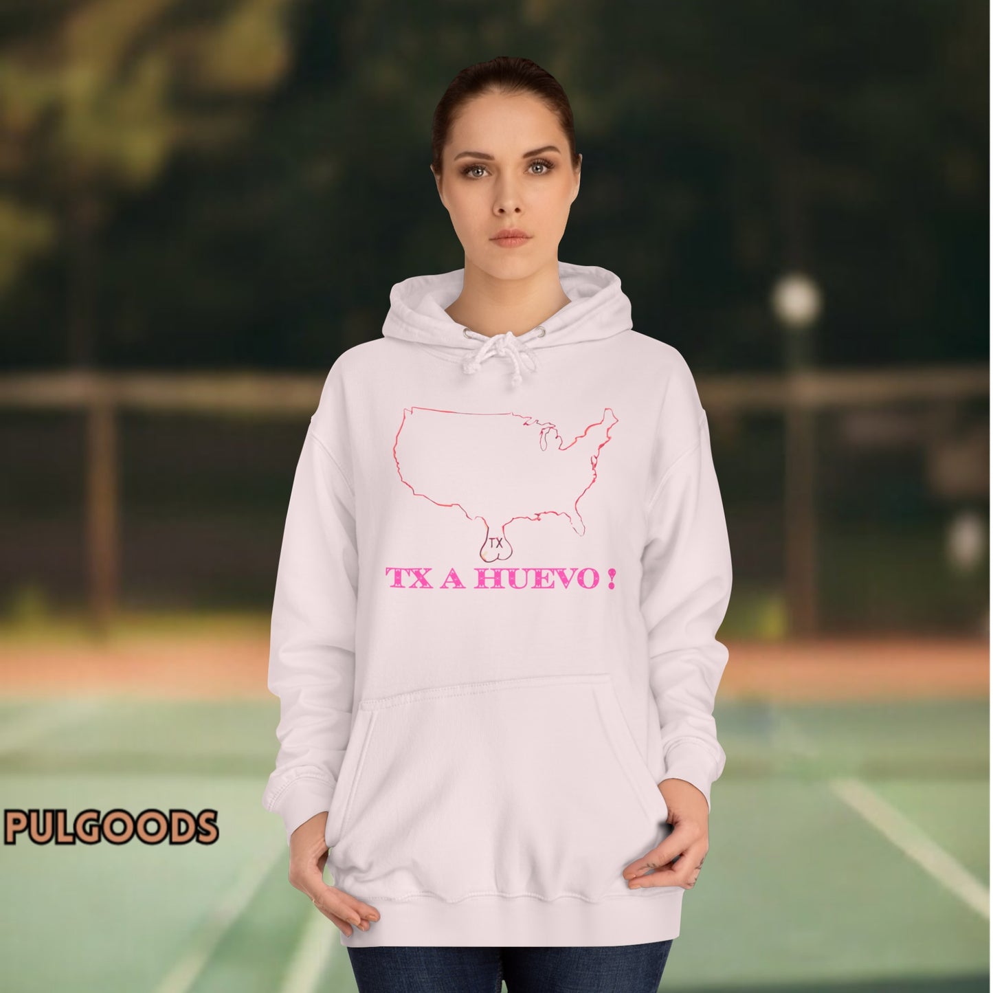 TX A HUEVO TEXAS EGGS TEXAS NUTS Unisex College Hoodie