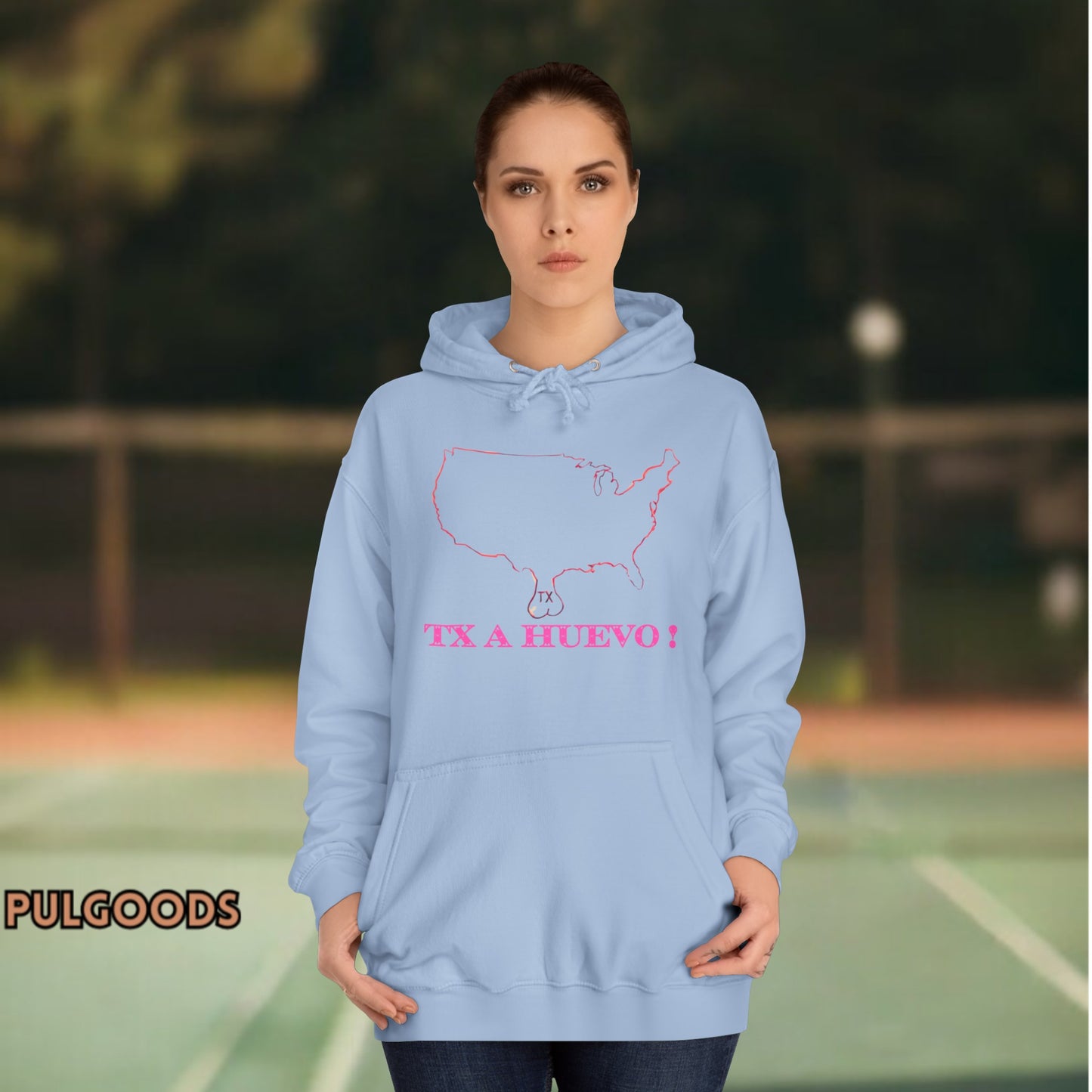 TX A HUEVO TEXAS EGGS TEXAS NUTS Unisex College Hoodie