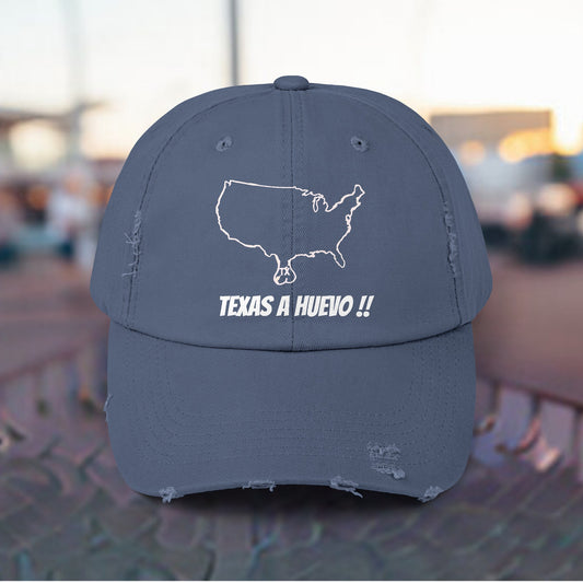 TEXAS A HUEVO,  TEXAS PRIDE, TEXAS PROUD, TEXAS EGGS, TEXAS NUTS Unisex Distressed Cap