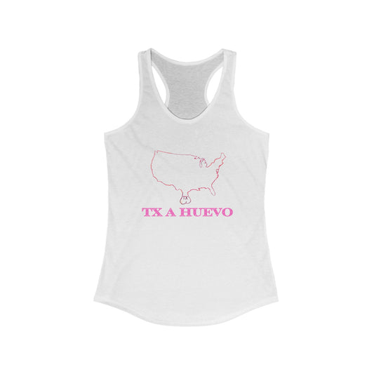 TEXAS A HUEVO, TEXAS PROUD, PRIDE  TEXAS EGGS, TEXAS NUTS Women's Ideal Racerback Tank