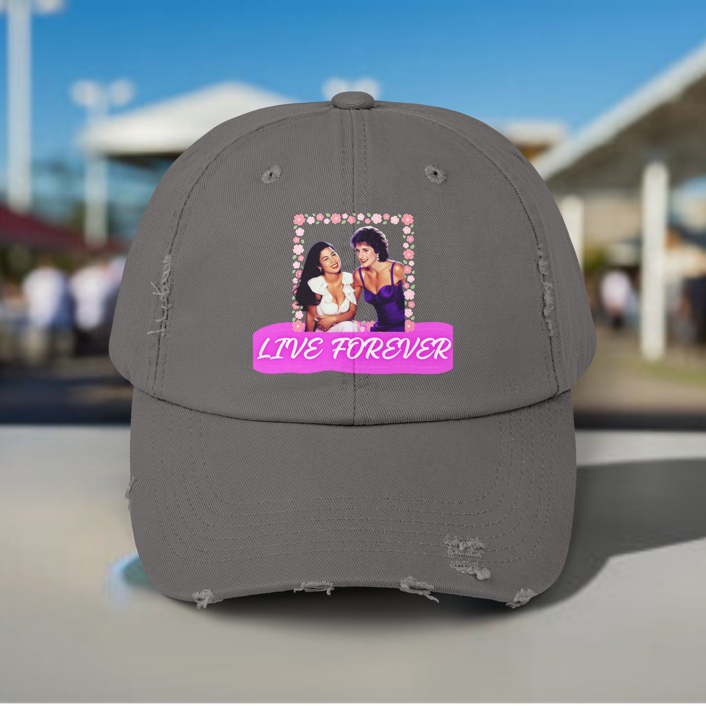 SELENA QUINTANILLA, PRINCESS DIANA OF WALES LIVE FOREVER Unisex Distressed Cap