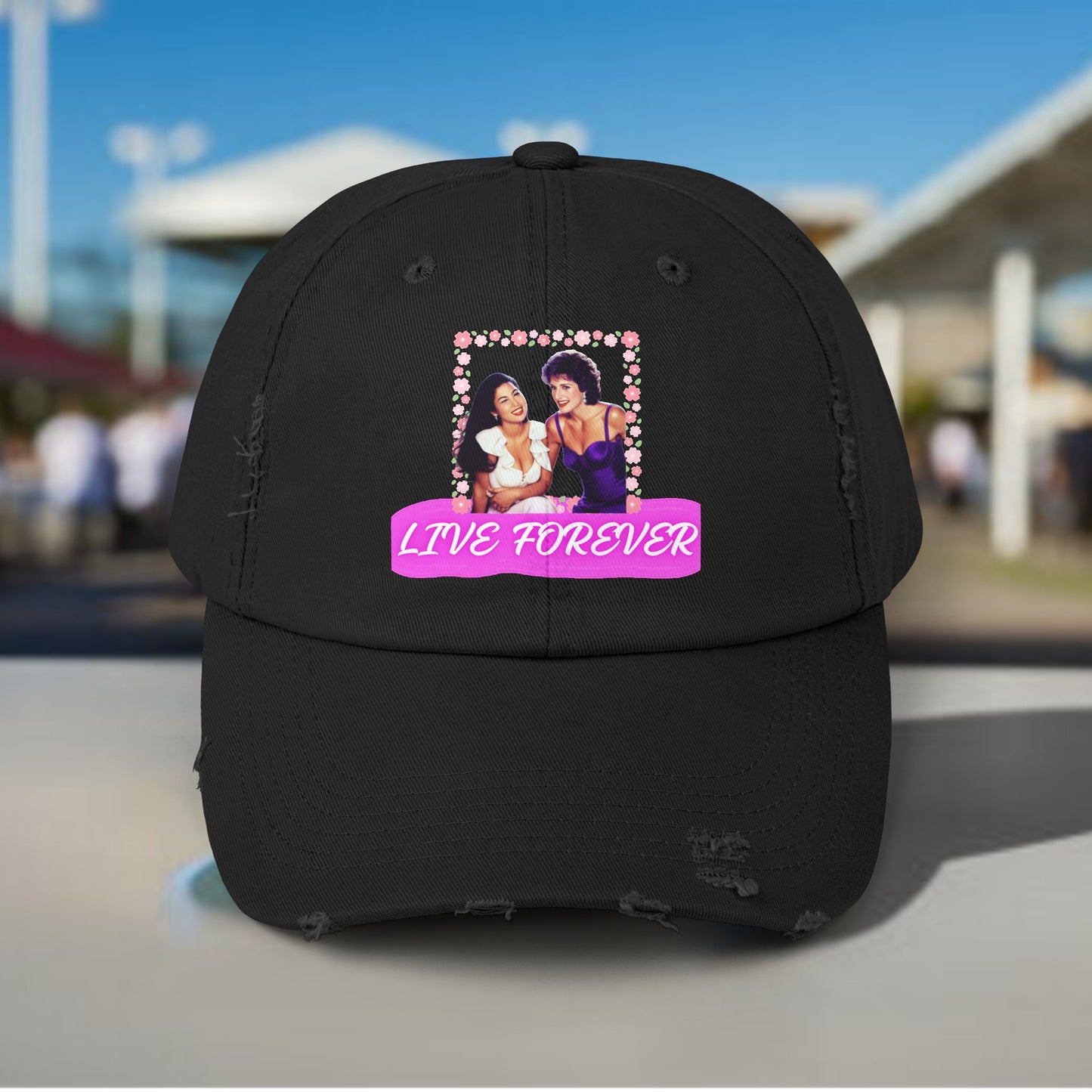 SELENA QUINTANILLA, PRINCESS DIANA OF WALES LIVE FOREVER Unisex Distressed Cap