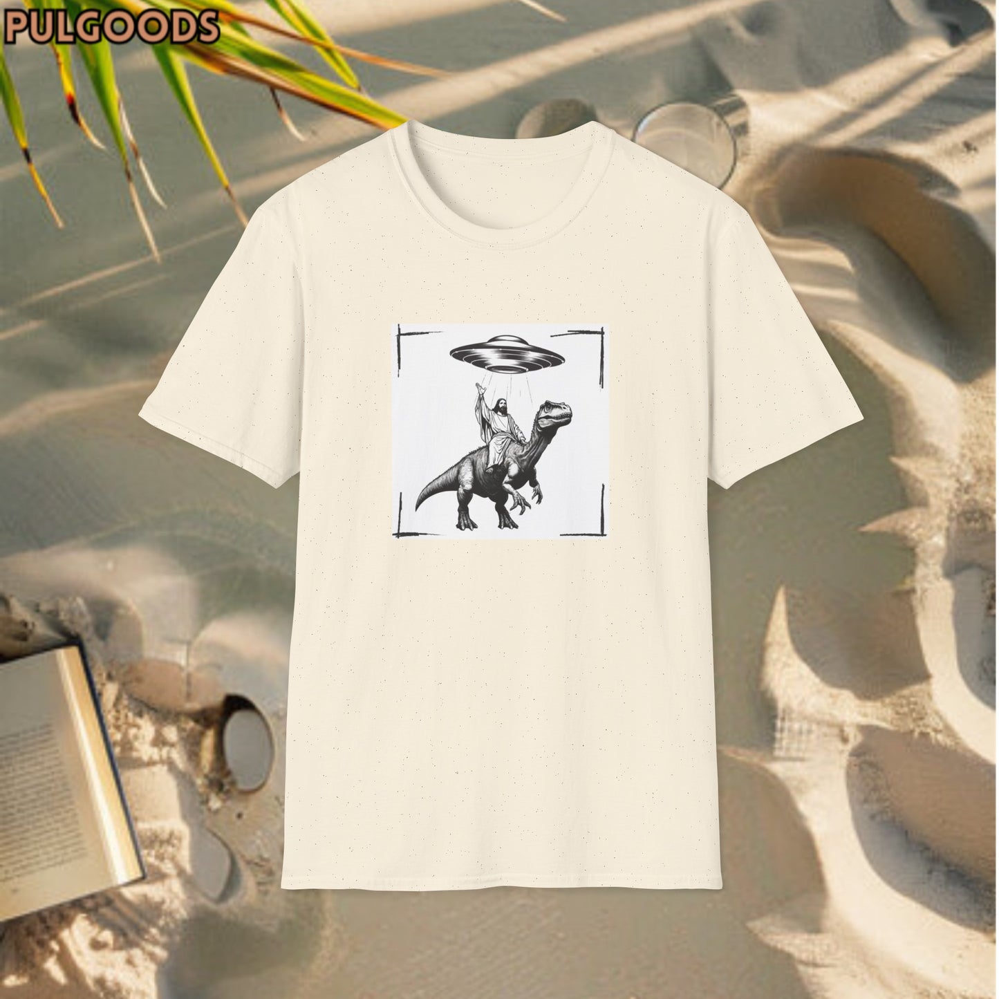 JESUS DINOSAUR UFO Unisex Softstyle T-Shirt