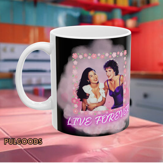 SELENA QUINTANILLA, DIANA PRINCESS OF WALES LIVE FOREVER Ceramic Mug, (11oz, 15oz)