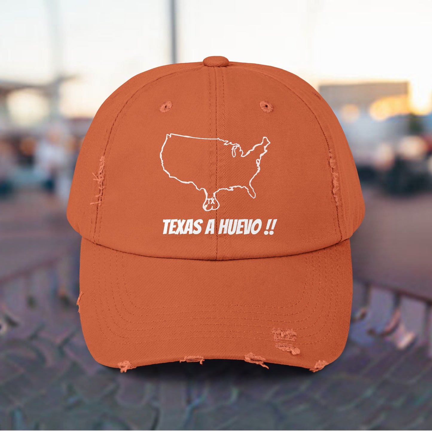 TEXAS A HUEVO,  TEXAS PRIDE, TEXAS PROUD, TEXAS EGGS, TEXAS NUTS Unisex Distressed Cap